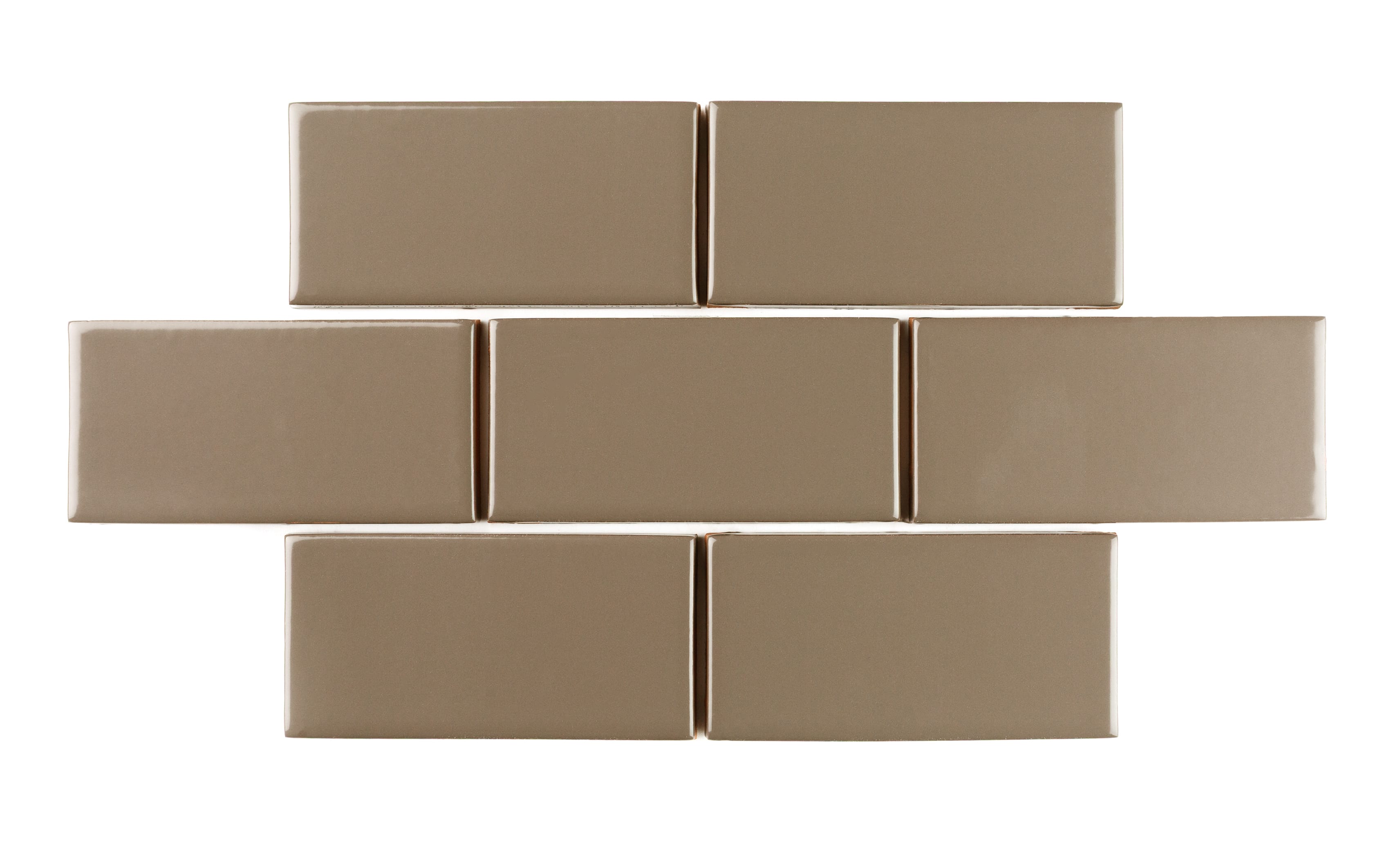2x2 Straight Set Sheeted Original Ceramic Mosaic Tile in Sandstone Gloss
