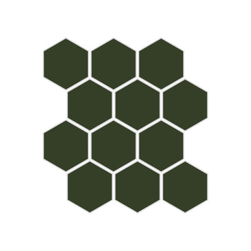 2" Hexagon Sheeted Original Ceramic Mosaic Tile in Hunter Green Gloss