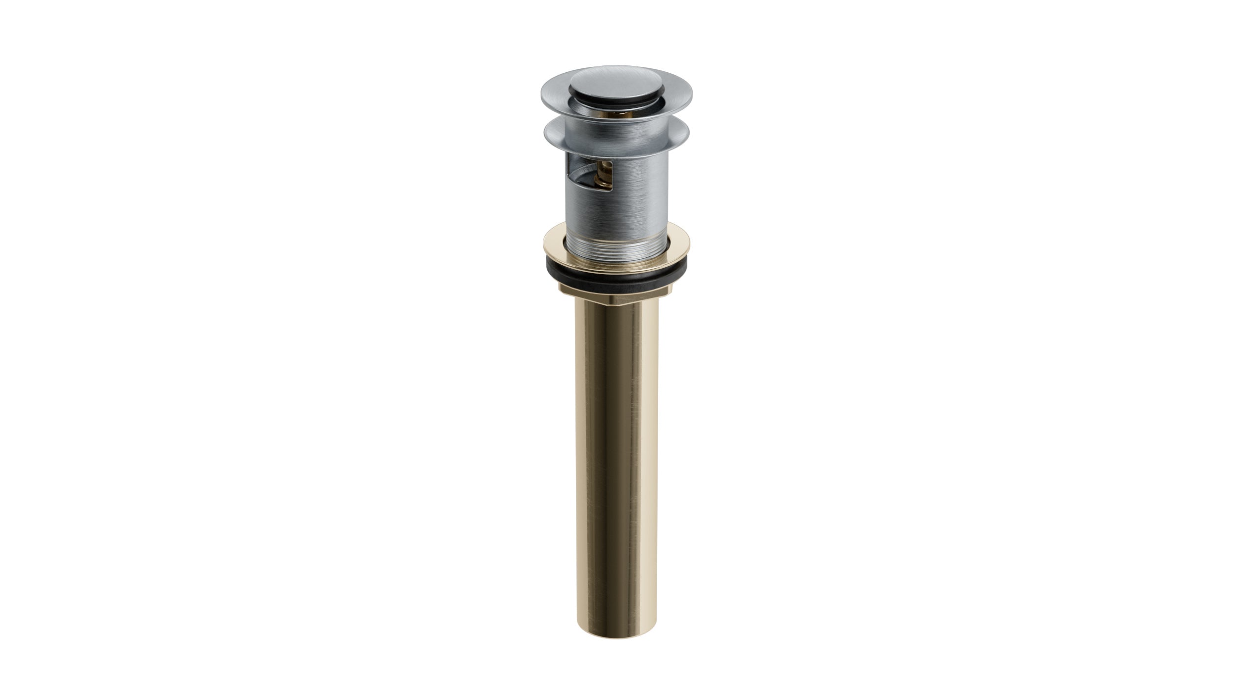 Lavatory Faucet Soft Touch Drain with Overflow in Satin Chrome