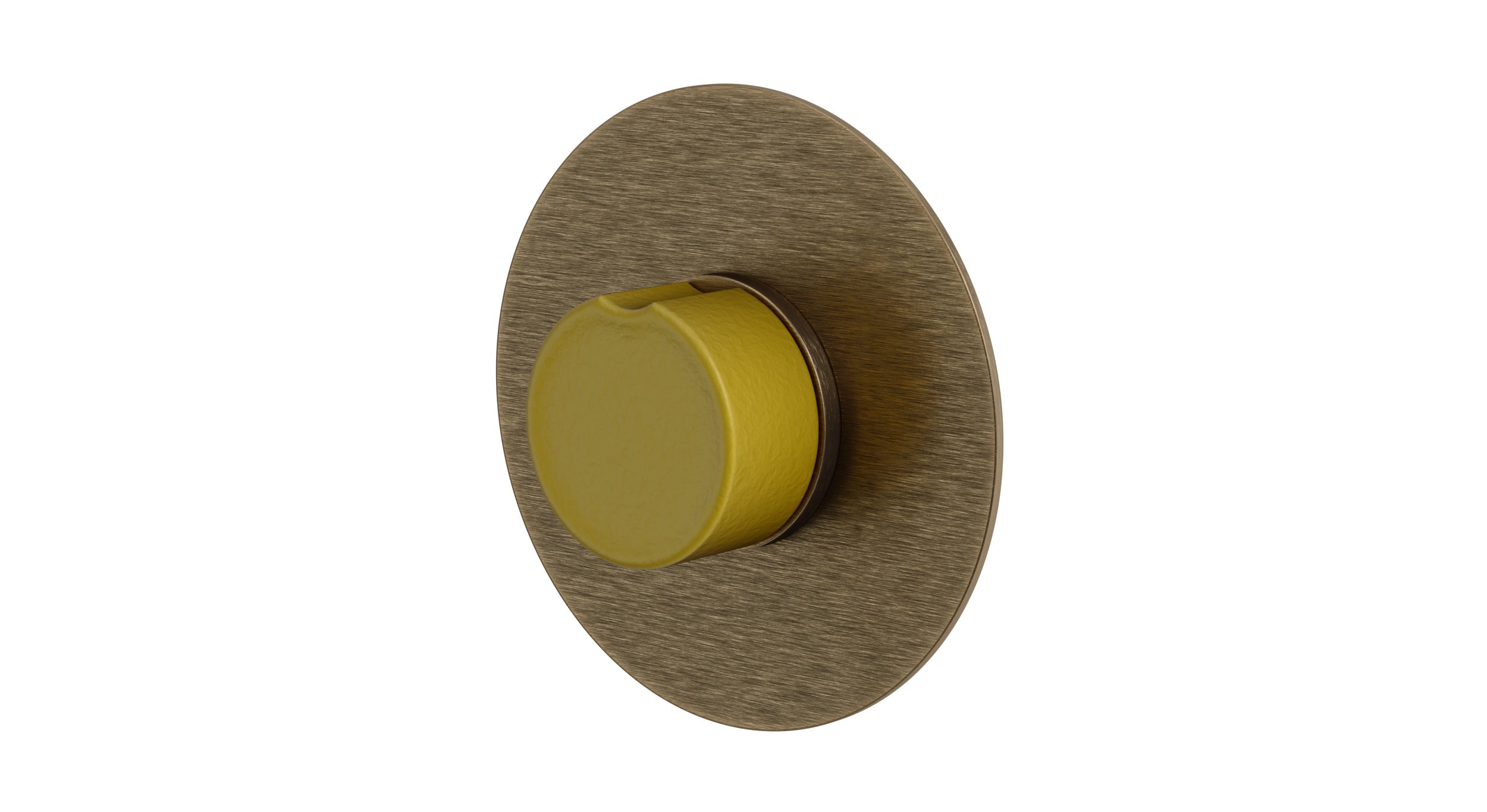 Foundry One Handle Wall Mount Shower Trim with Groove Ceramic Knob Handle in Antique Brass