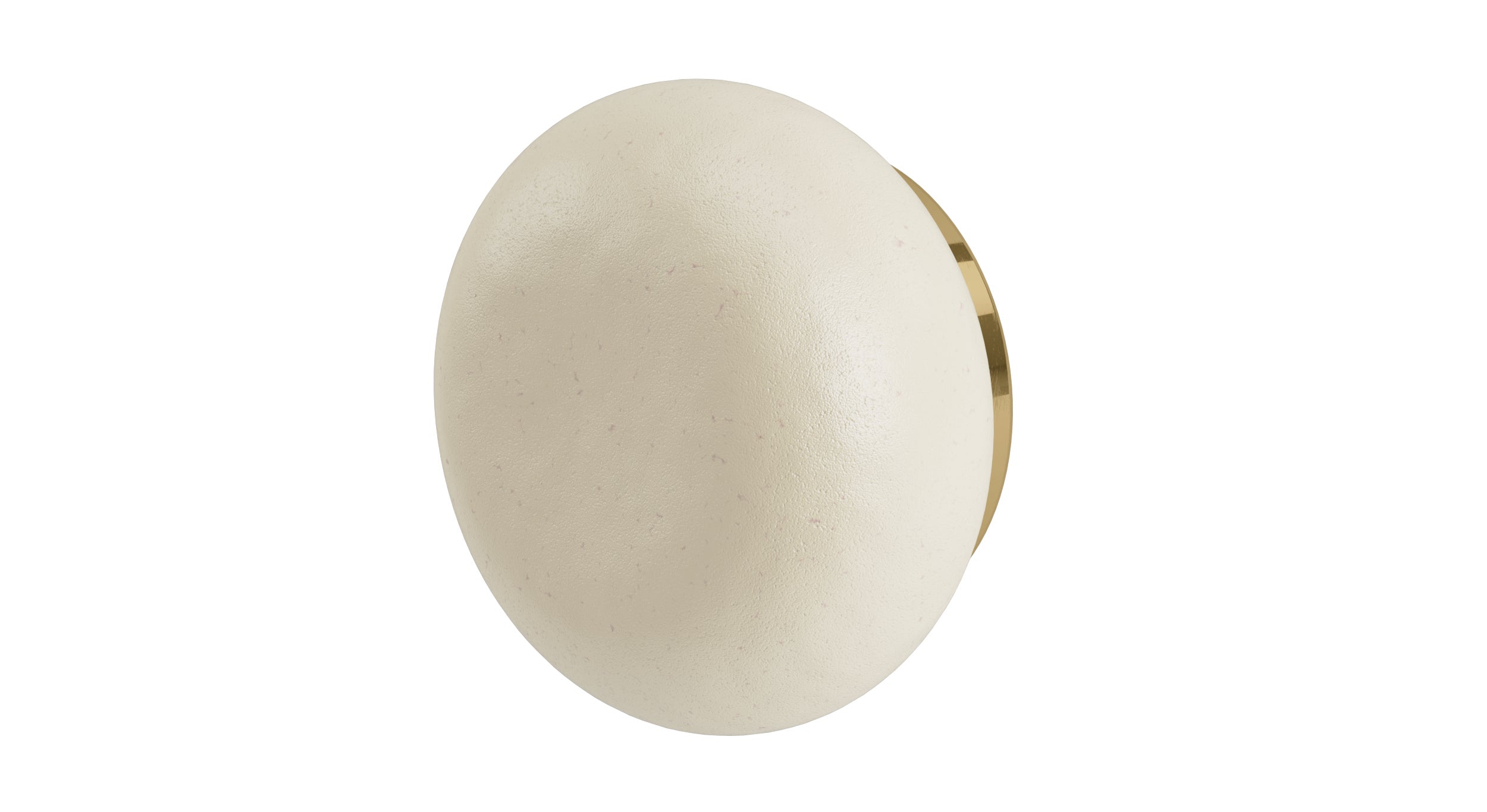 Foundry One Handle Wall Mount Diverter/Volume Control Shower Trim with Pebble Ceramic Knob Handle in Uncoated Polished Brass
