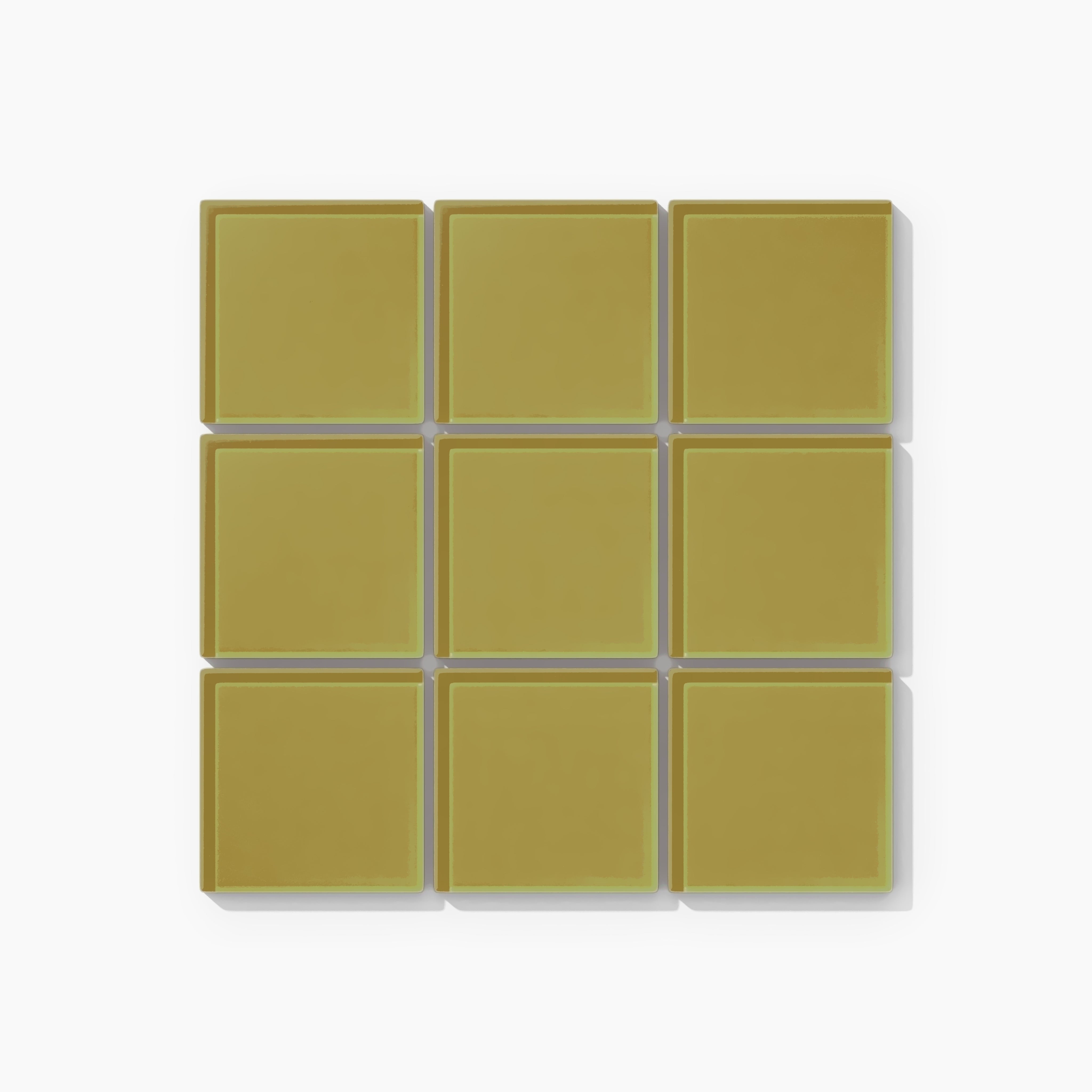 3x3 Straight Set Sheeted Glass Mosaic Tile in Pine Siskin Gloss