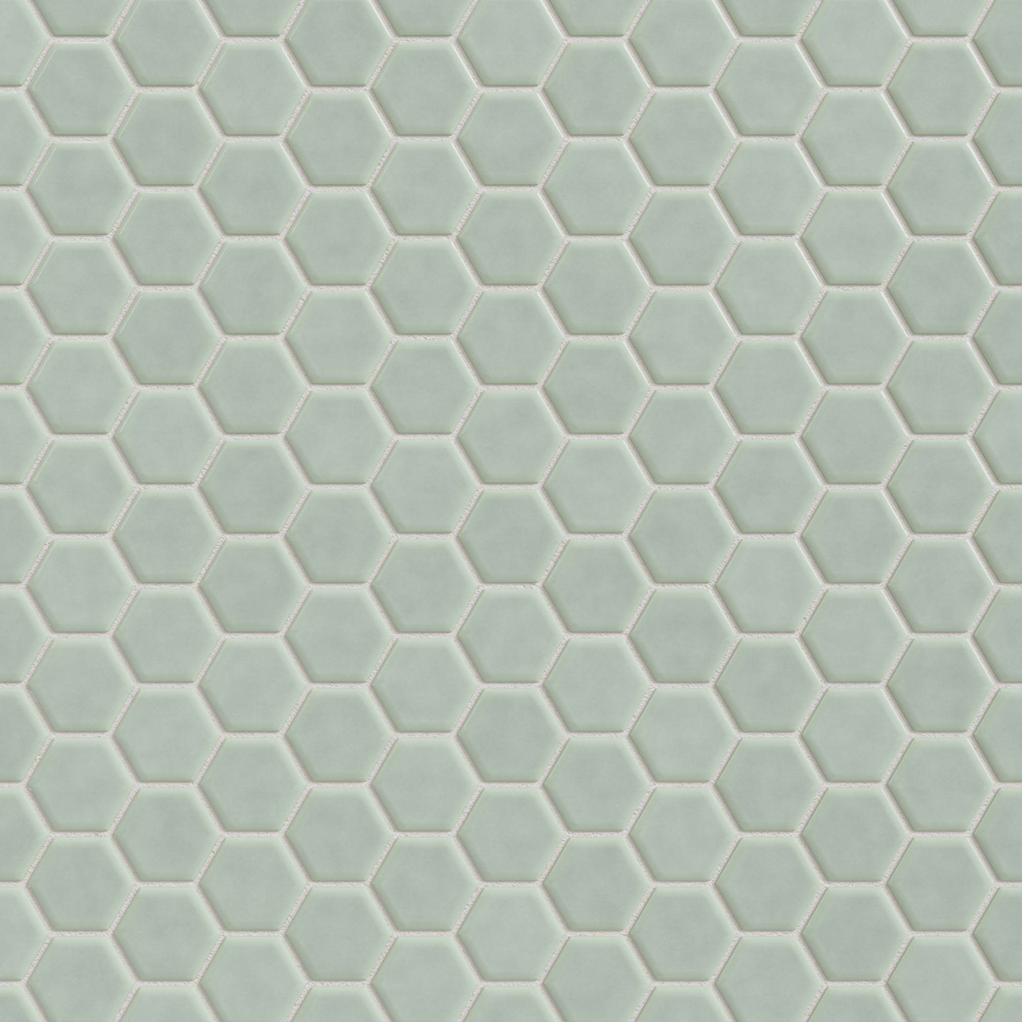 1" Hexagon Sheeted Original Ceramic Mosaic Tile in Overcast Gloss