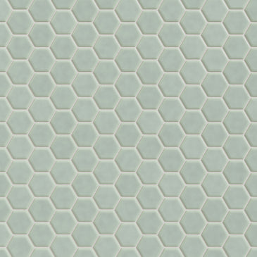 1" Hexagon Sheeted Original Ceramic Mosaic Tile in Overcast Gloss
