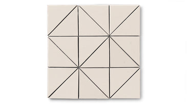 4" Triangle Original Ceramic Tile in Ivory Gloss