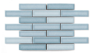 1x4 Half Offset Sheeted Original Ceramic Mosaic Tile in Crater Lake Gloss