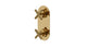 Contour Two Handle Wall Mount Shower Trim with Soft Cross Handles in Uncoated Polished Brass