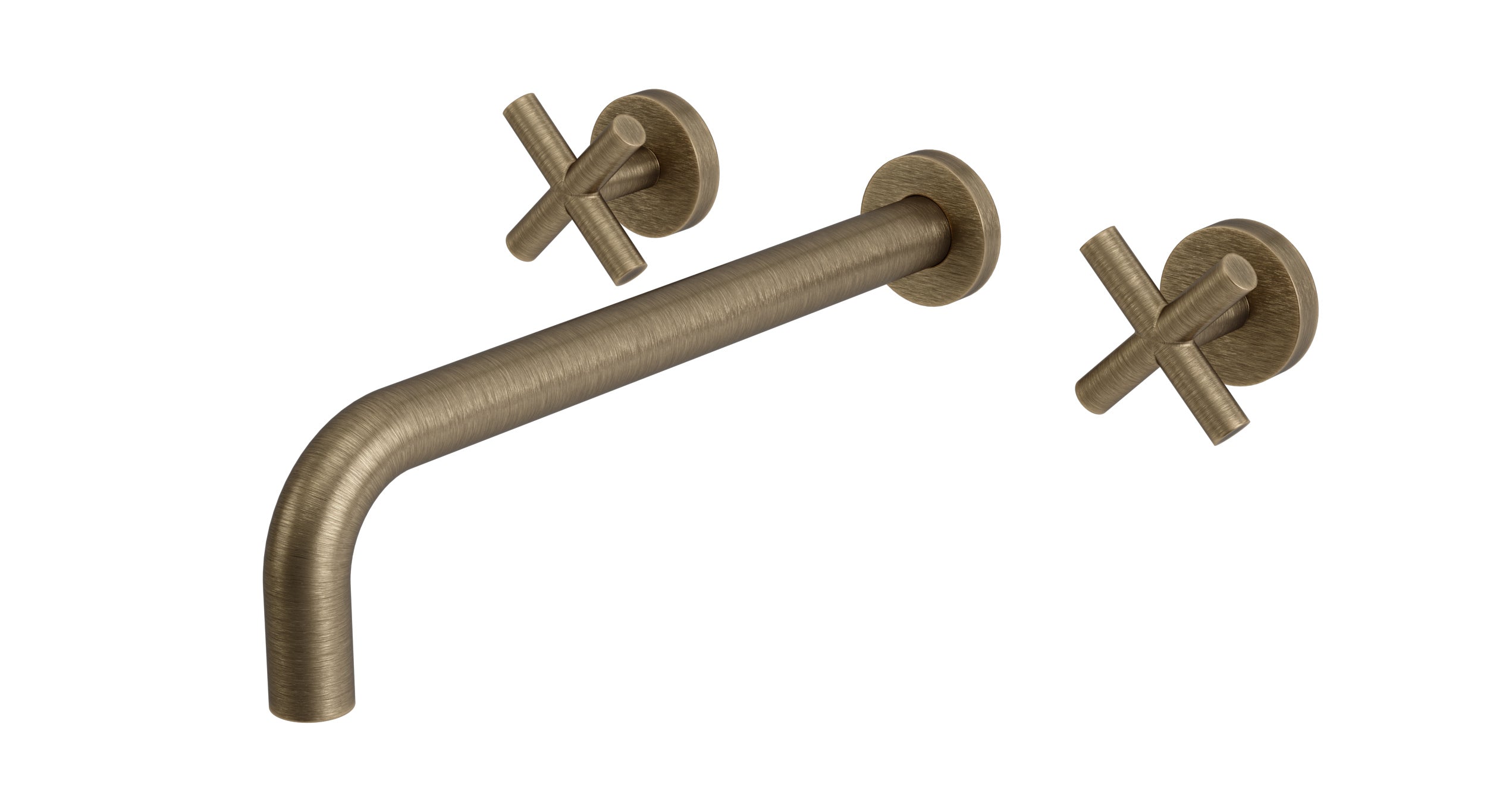 Contour Two Handle Wall Mount 12" Lavatory Faucet with Soft Cross Handles