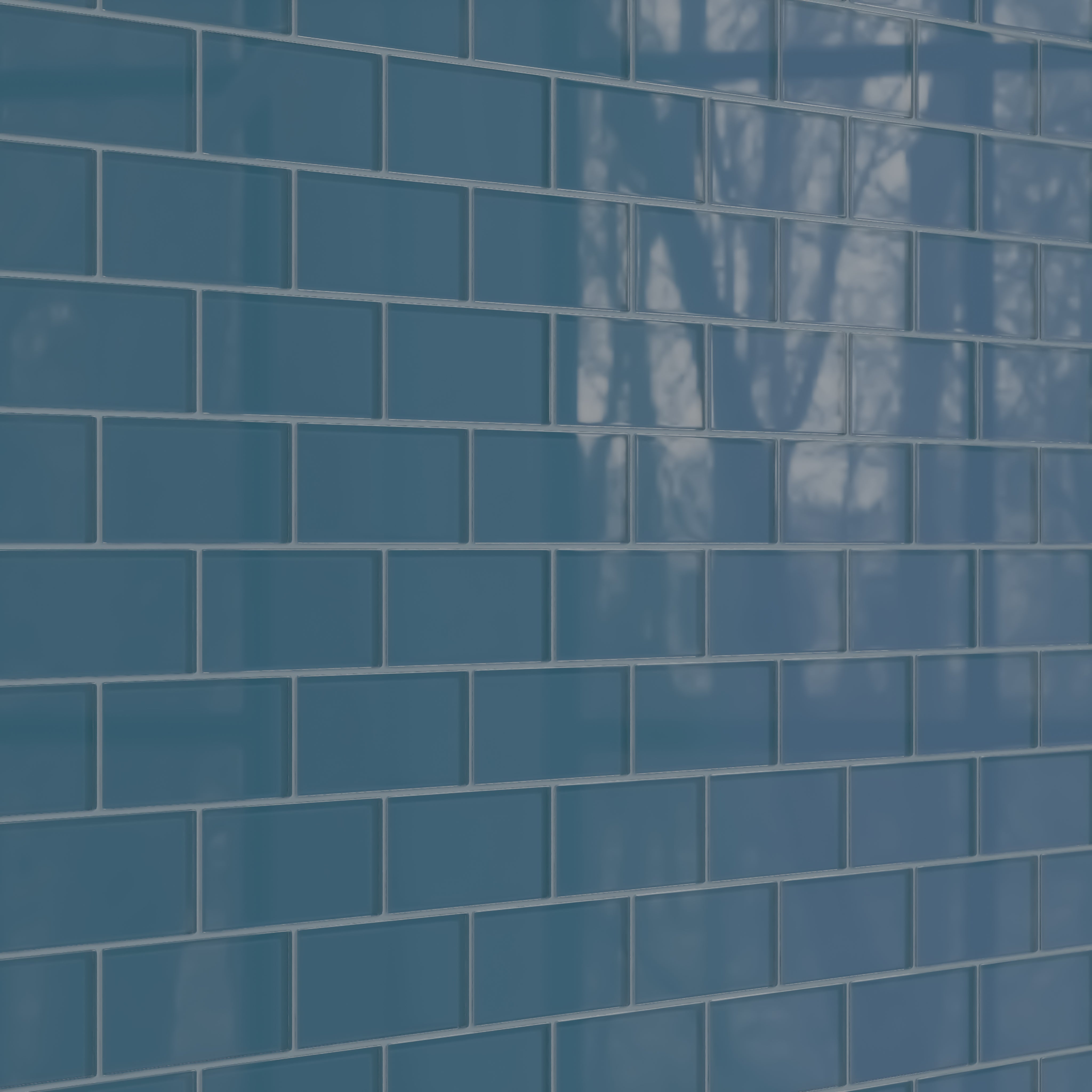 3x6 Glass Tile in Blue Jay Gloss