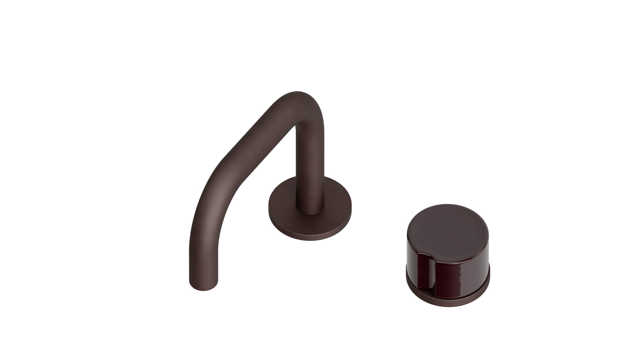 Foundry One Handle Deck Mount Squaretop Lavatory Faucet with Groove Ceramic Knob Handle in Architectural Copper