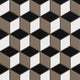 Small Diamond Escher Sheeted Original Ceramic Tile in Raven Matte, Cardamom Matte & Calcite Matte