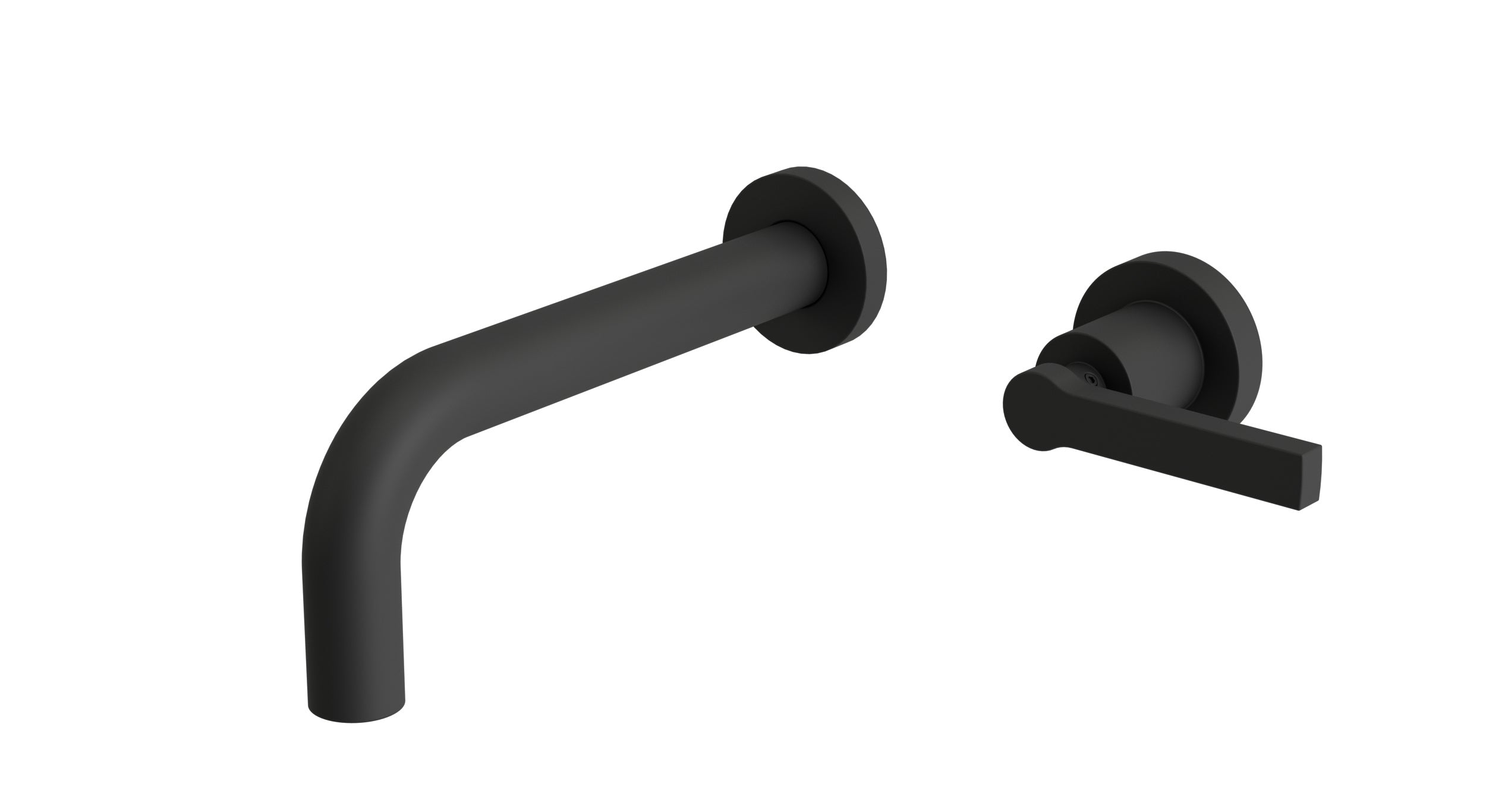Flatiron One Handle Wall Mount 7.5" Lavatory Faucet with Linear Lever Handle in Matte Black