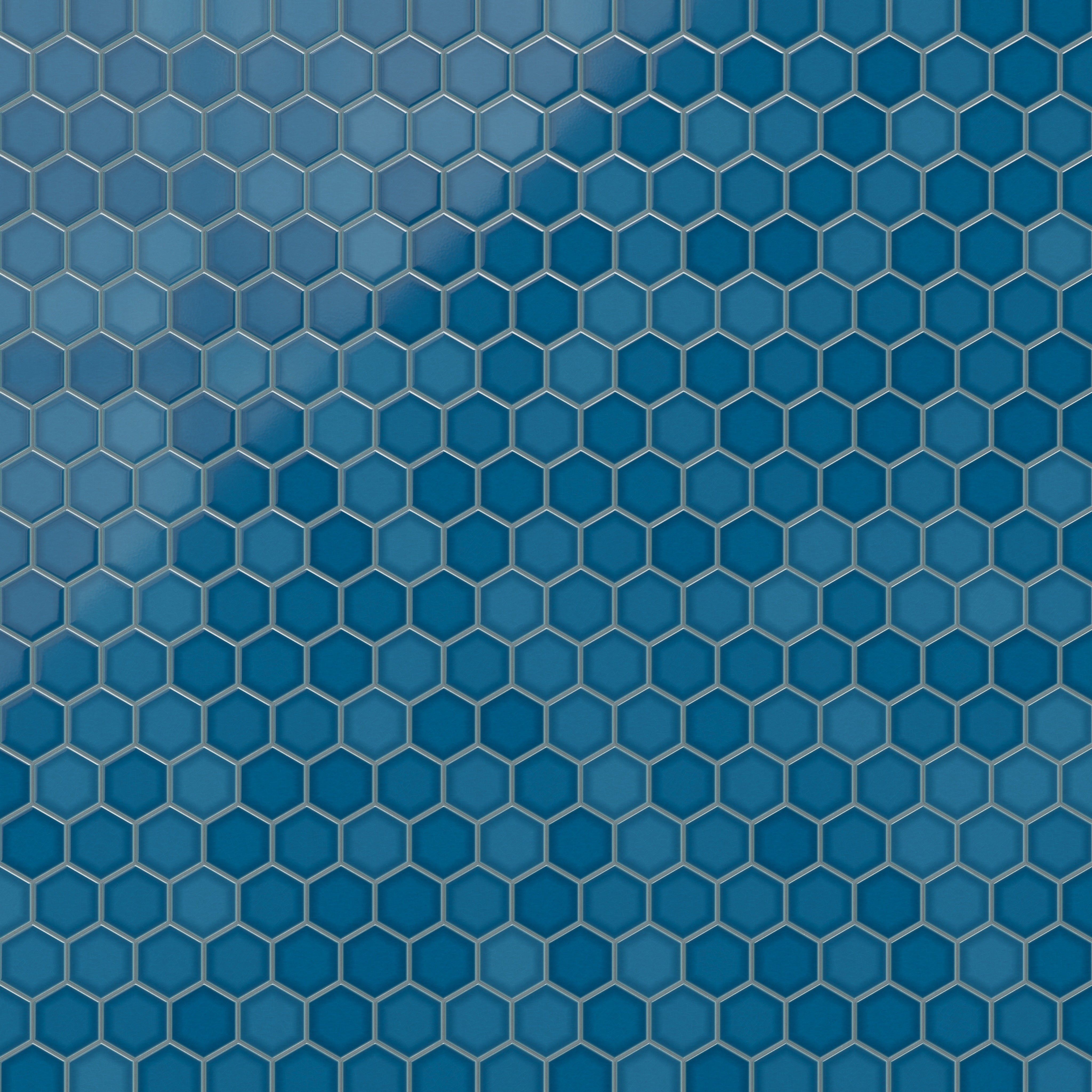 4" Hexagon Original Ceramic Tile in Adriatic Sea Gloss