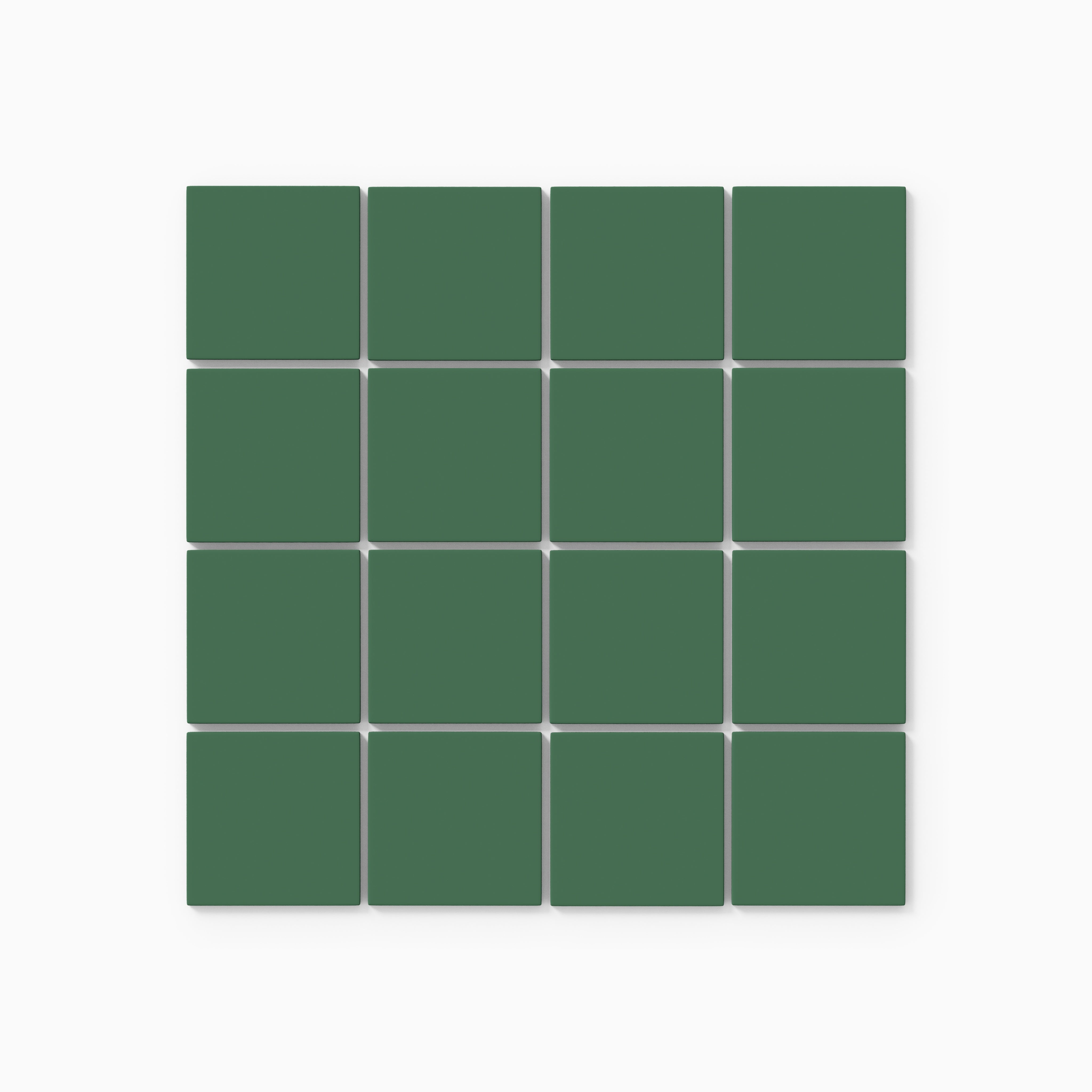 3x3 Straight Set Sheeted Natural Press Ceramic Mosaic Tile in Viridian Matte