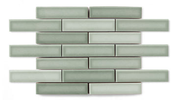 1x4 Half Offset Sheeted Original Ceramic Mosaic Tile in Rosemary Gloss