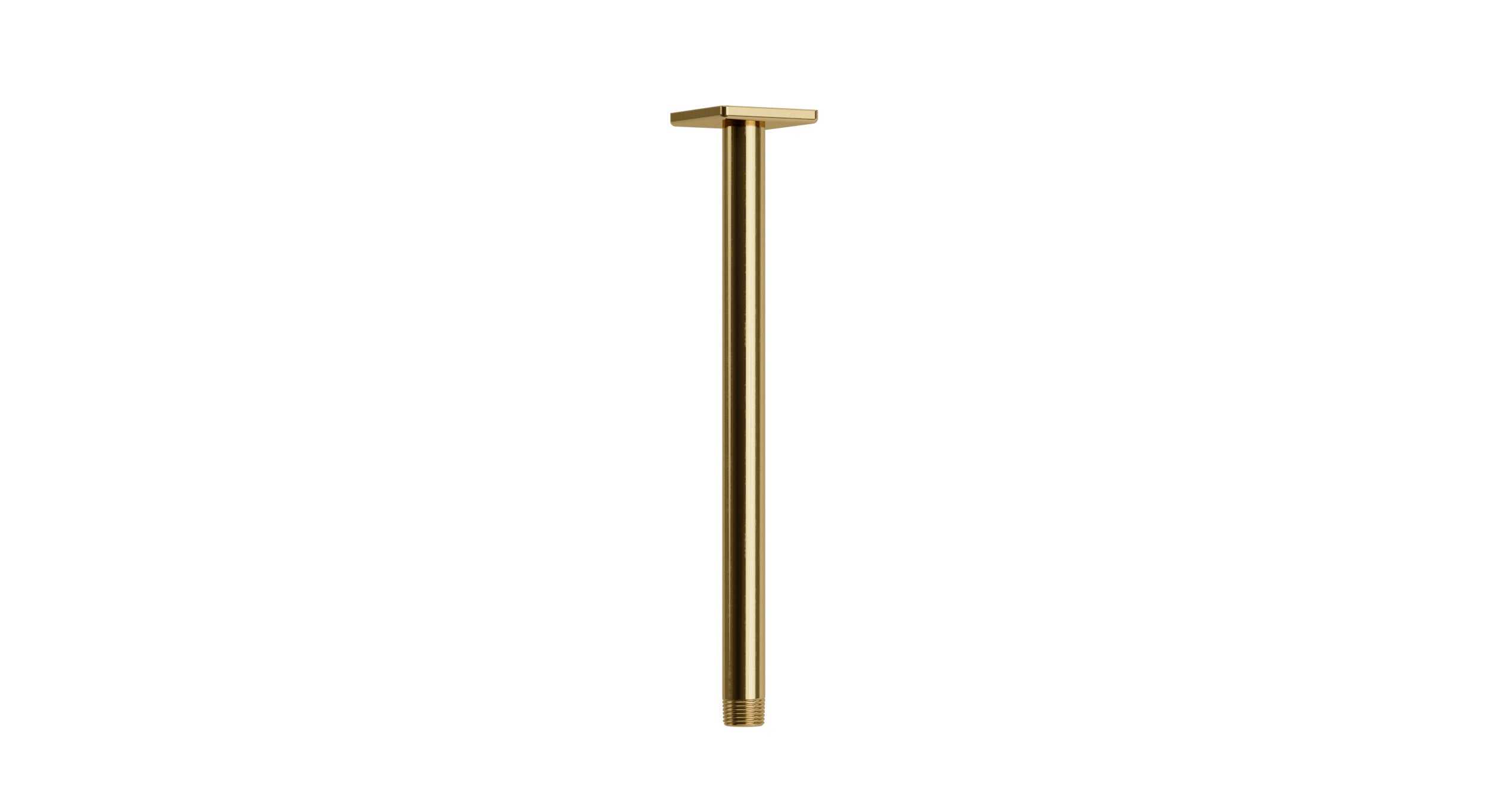 Flatiron 12" Straight Shower Arm with Flange in Uncoated Polished Brass