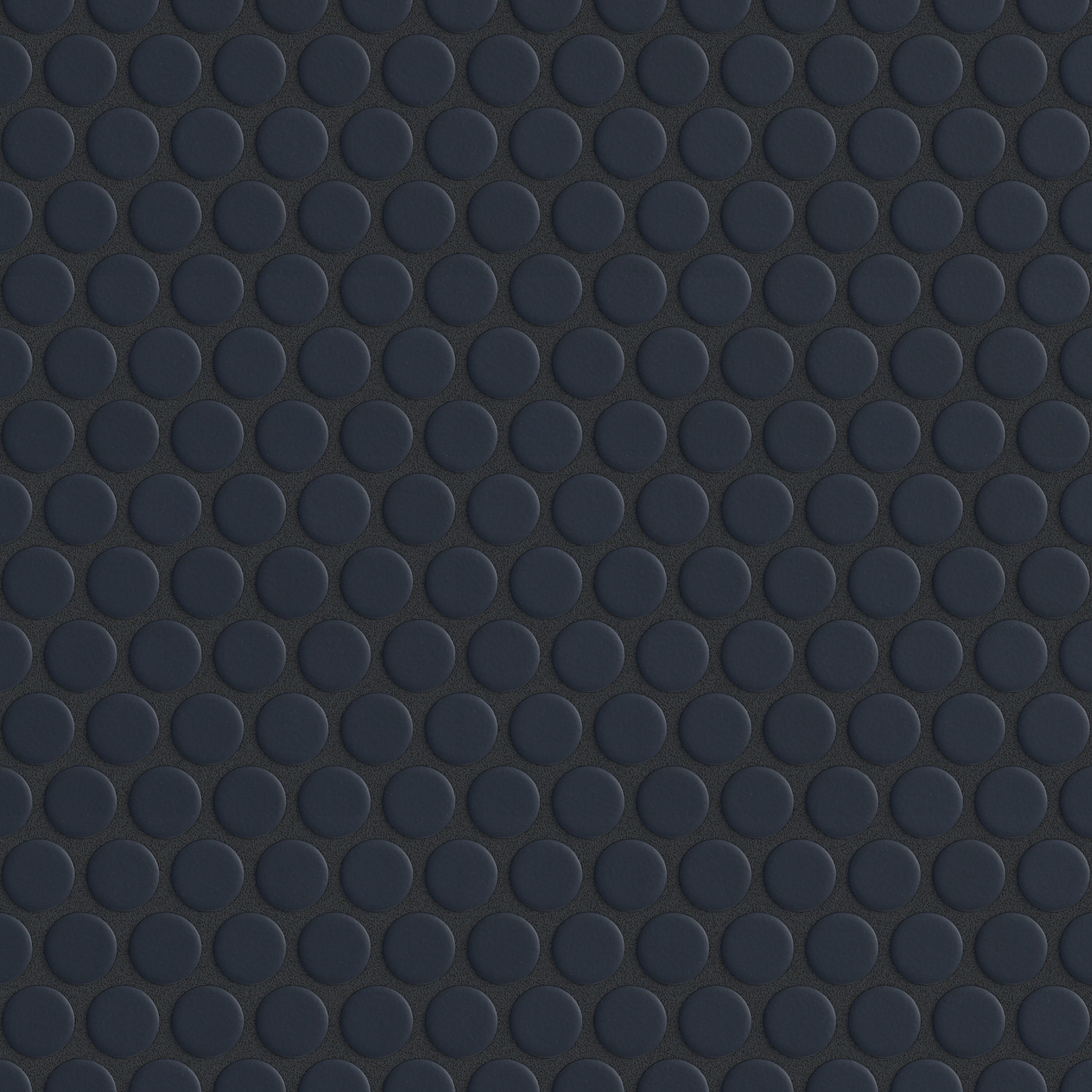 Penny Round Sheeted Original Ceramic Mosaic Tile in Navy Blue Matte