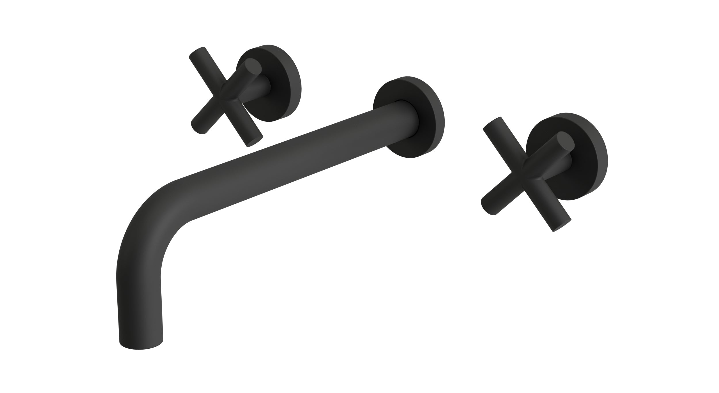 Contour Two Handle Wall Mount 10" Lavatory Faucet with Soft Cross Handles