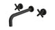 Contour Two Handle Wall Mount 10" Lavatory Faucet with Soft Cross Handles in Matte Black