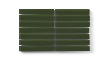 1x6 Straight Set Sheeted Original Ceramic Mosaic Tile in Hunter Green Matte