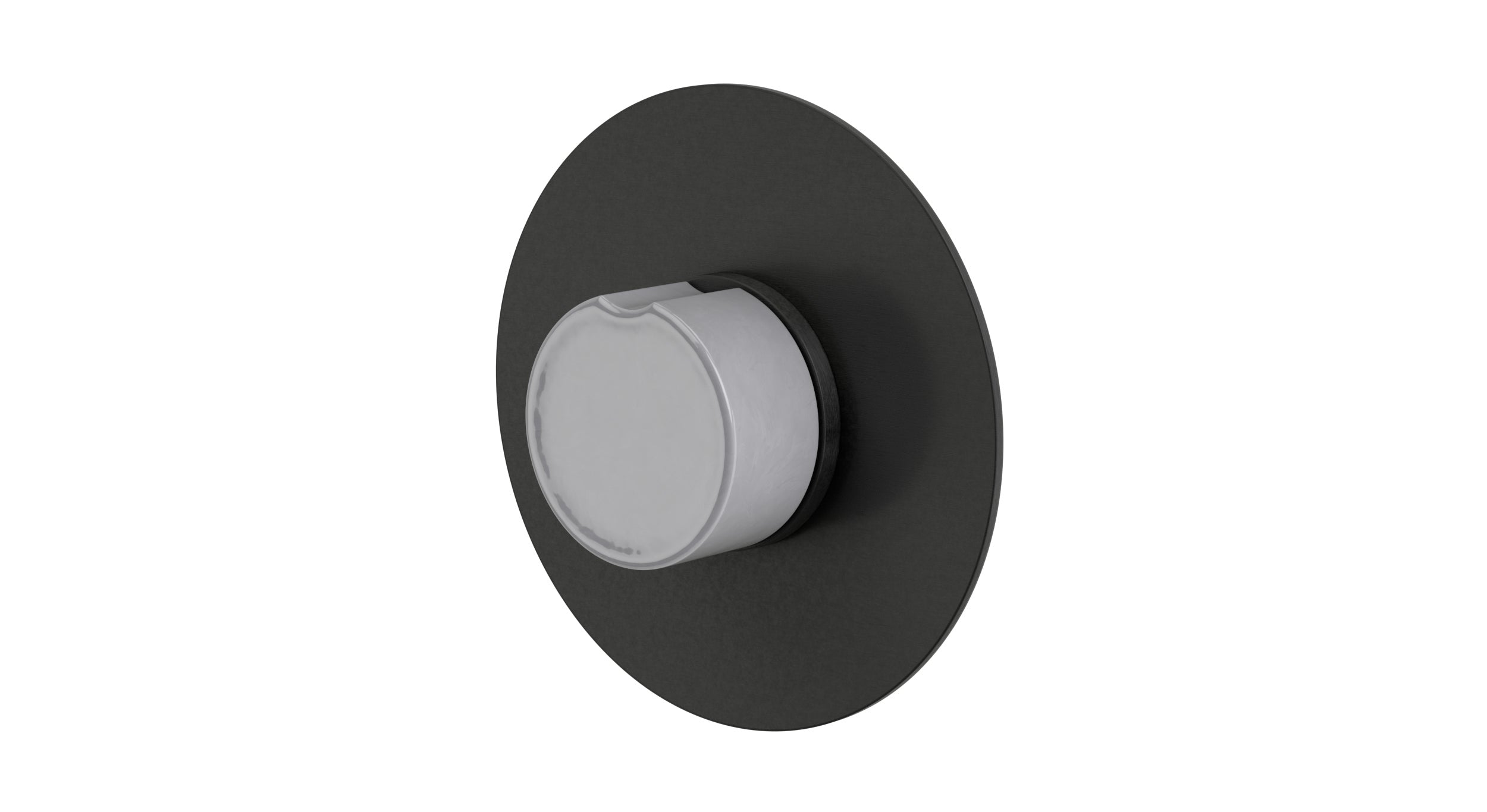 Foundry One Handle Wall Mount Shower Trim with Groove Ceramic Knob Handle in Blackened Nickel