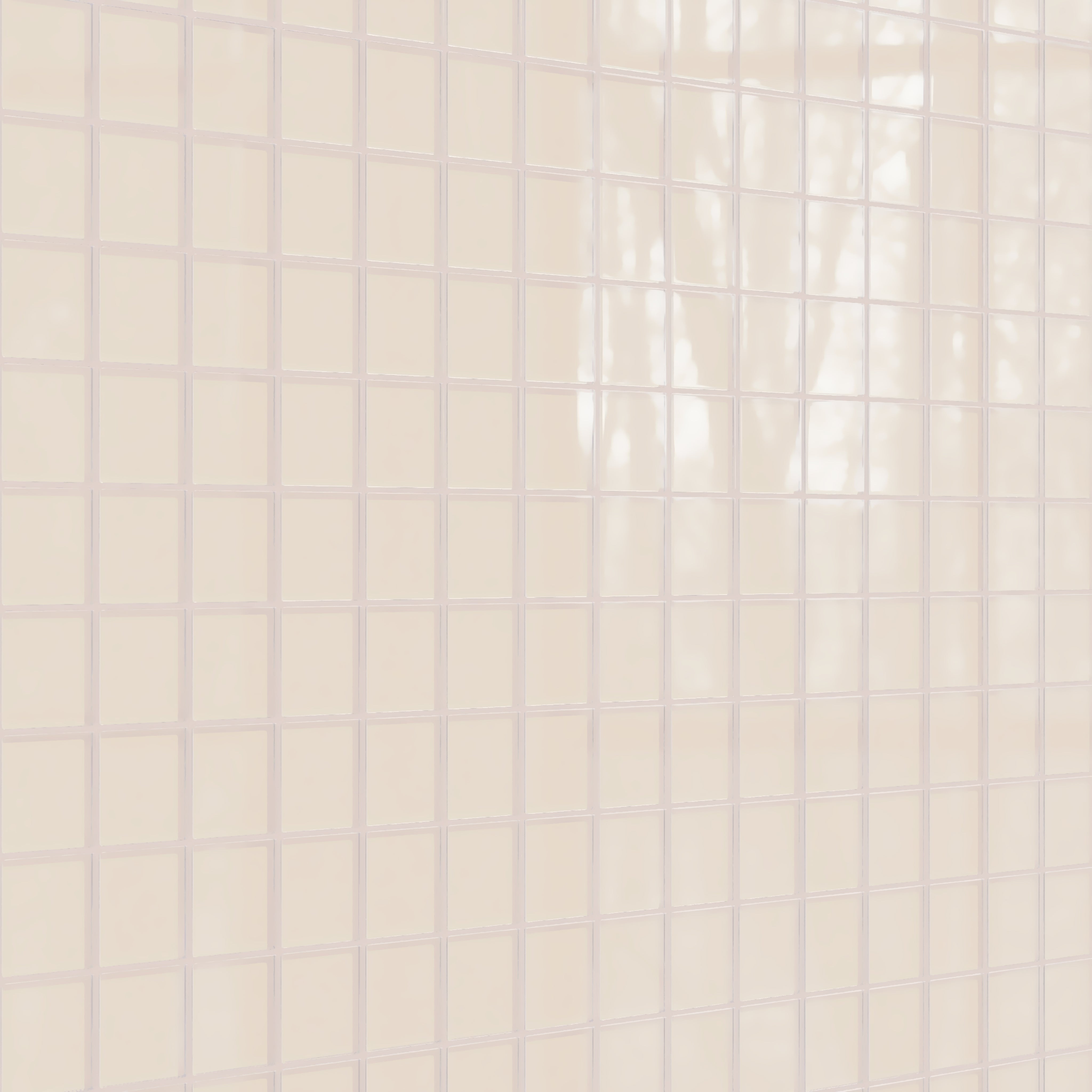 3x3 Straight Set Sheeted Glass Mosaic Tile in Sandpiper Gloss