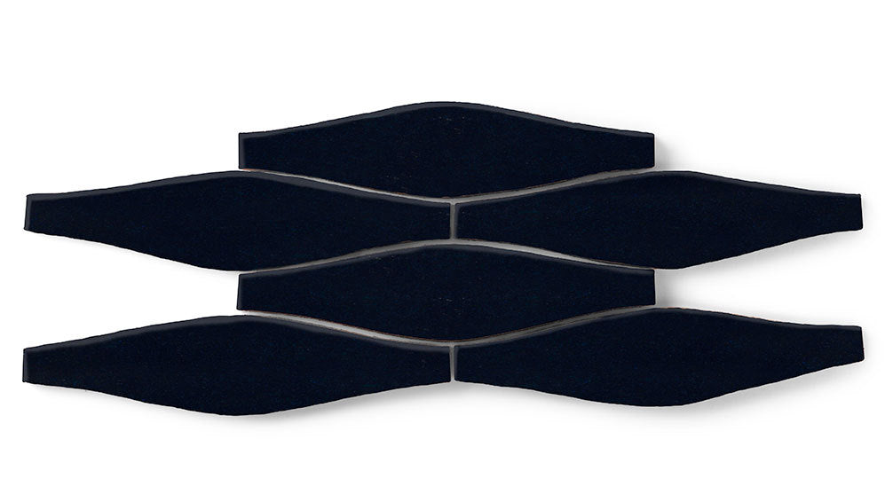 Wave Original Ceramic Tile in Navy Blue Gloss