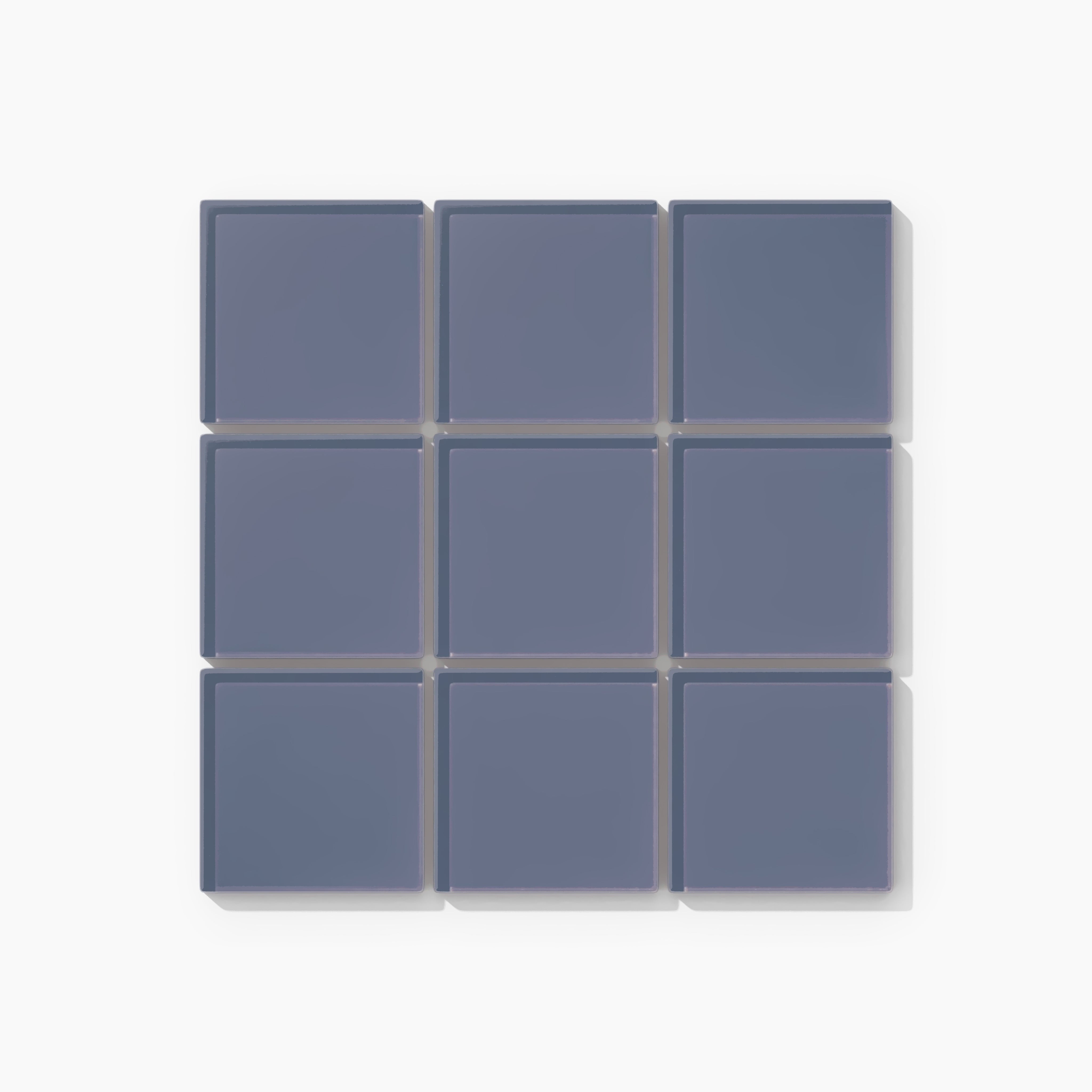 3x3 Straight Set Sheeted Glass Mosaic Tile in Nuthatch Gloss