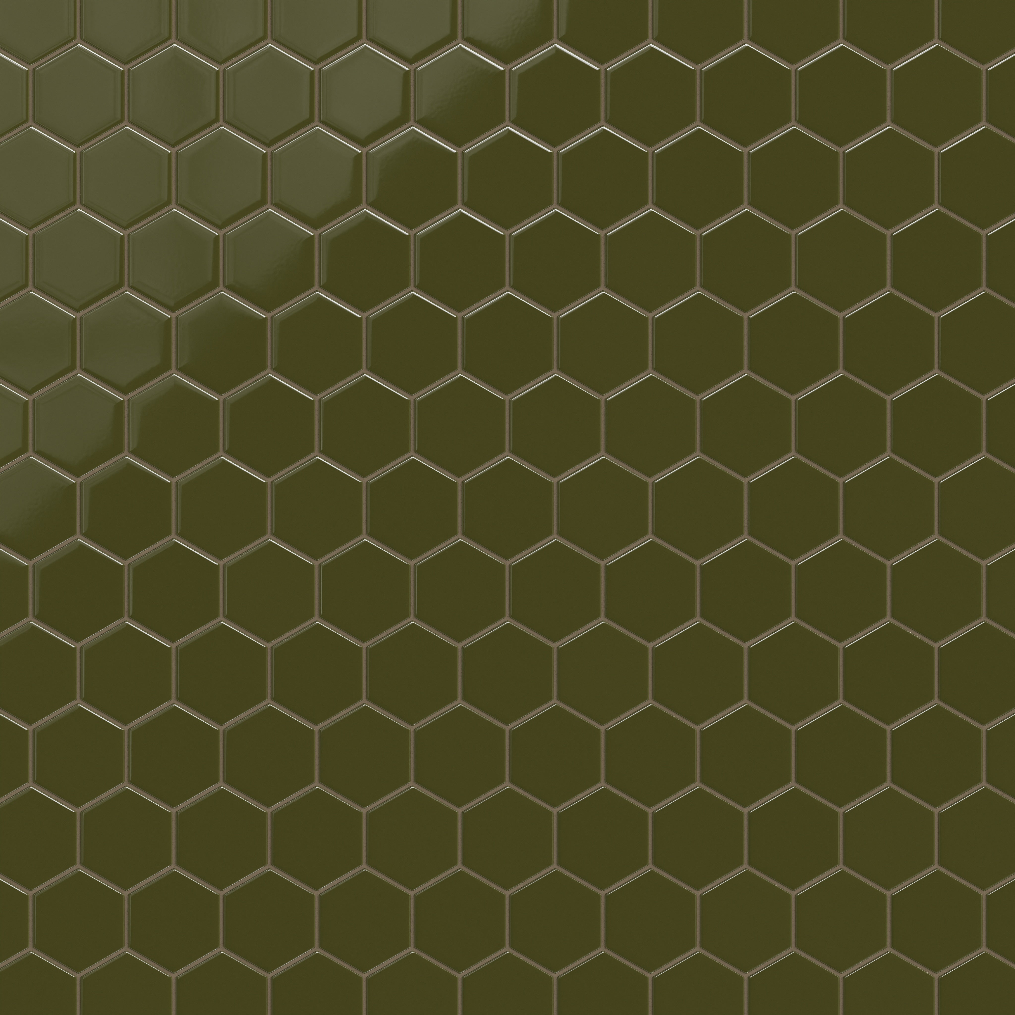 4" Hexagon Original Ceramic Tile in Bonsai Gloss