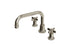 Emerson Two Handle Deck Mount Squaretop Bath Trim with Defined Cross Handles in French Nickel