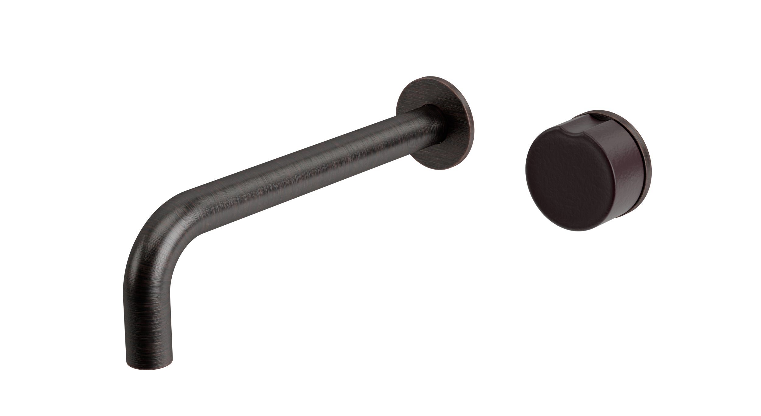Foundry One Handle Wall Mount 7.5" Lavatory Faucet with Groove Ceramic Knob Handle in Antique Bronze