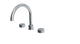 Foundry Two Handle Deck Mount Gooseneck Bath Trim with Barrel Knob Handles in Satin Chrome