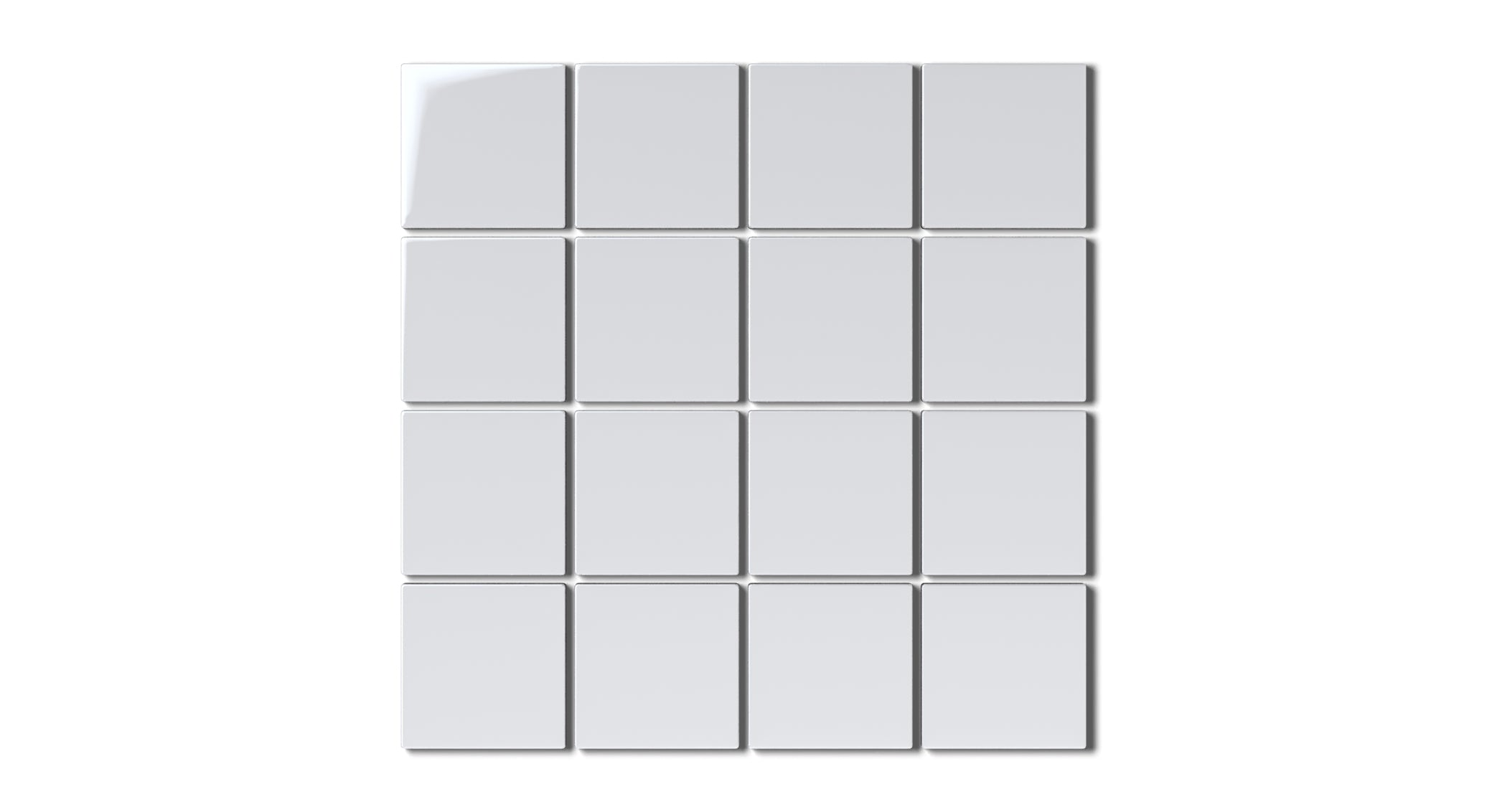 3x3 Straight Set Sheeted Natural Press Ceramic Mosaic Tile in Tin Oxide Gloss
