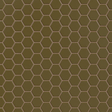 1" Hexagon Sheeted Original Ceramic Mosaic Tile in Chaparral Gloss