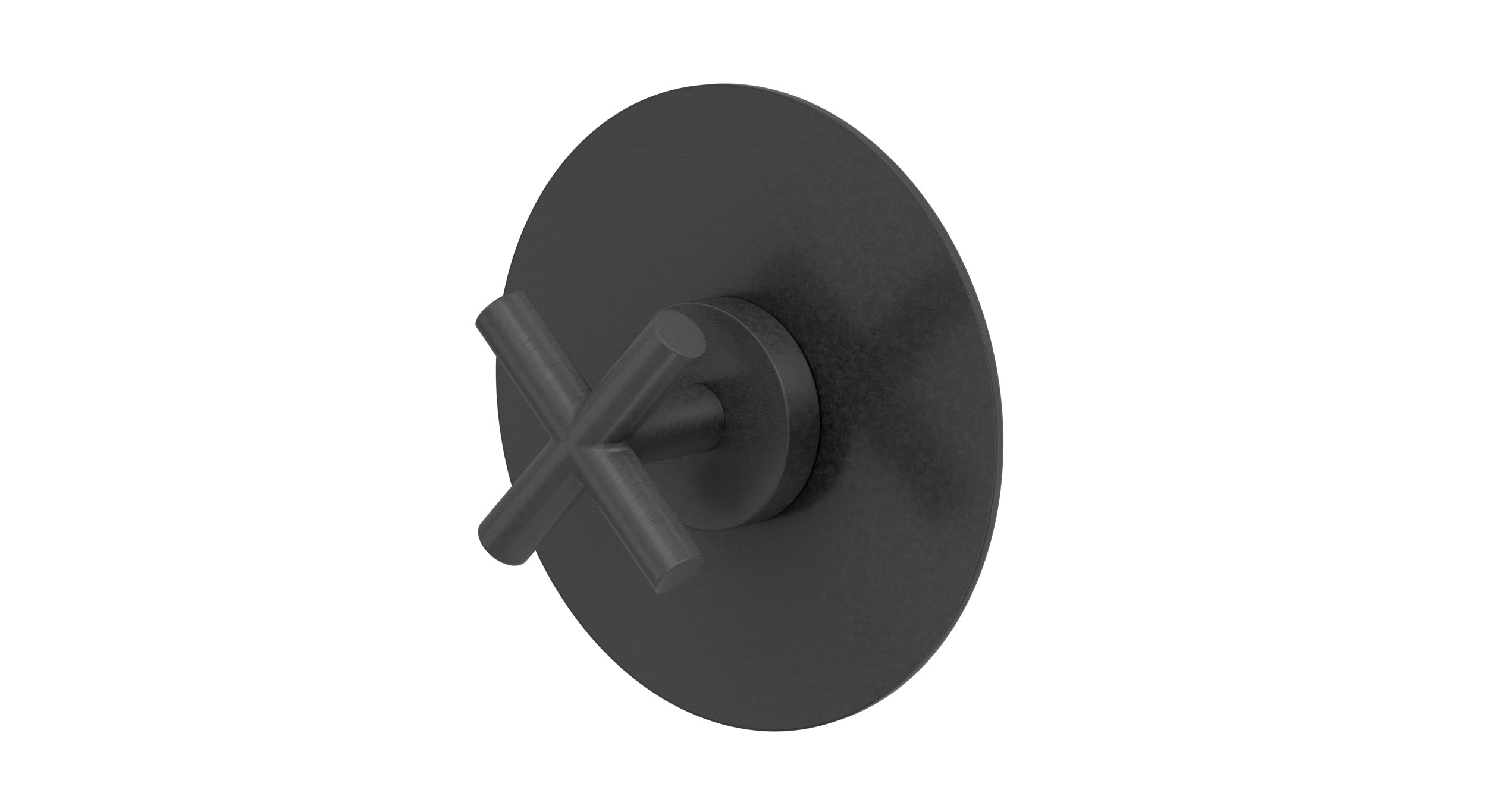 Contour One Handle Wall Mount Shower Trim with Soft Cross Handle in Blackened Nickel
