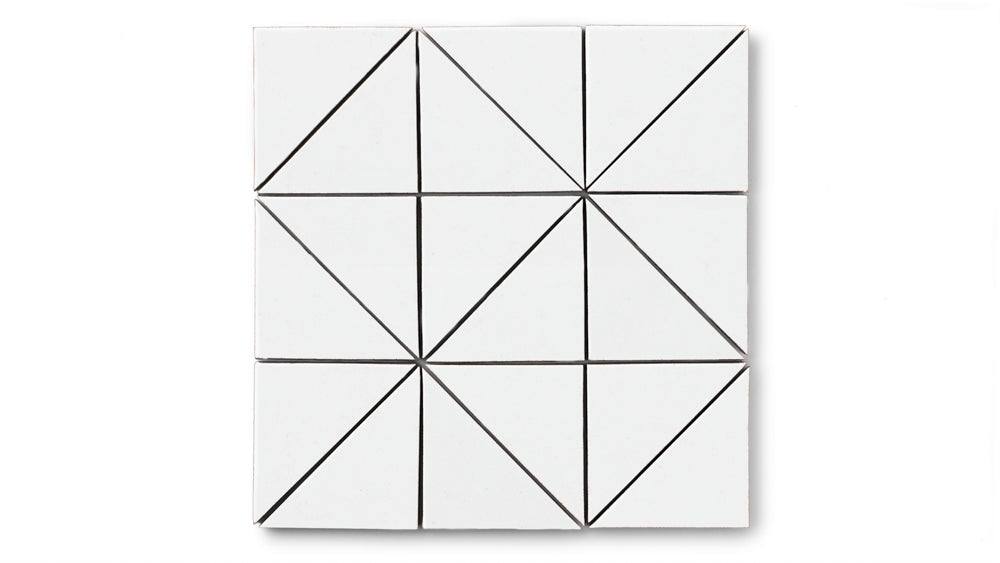4" Triangle Original Ceramic Tile in Calcite Gloss
