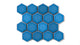2" Hexagon Sheeted Original Ceramic Mosaic Tile in Aegean Sea Gloss