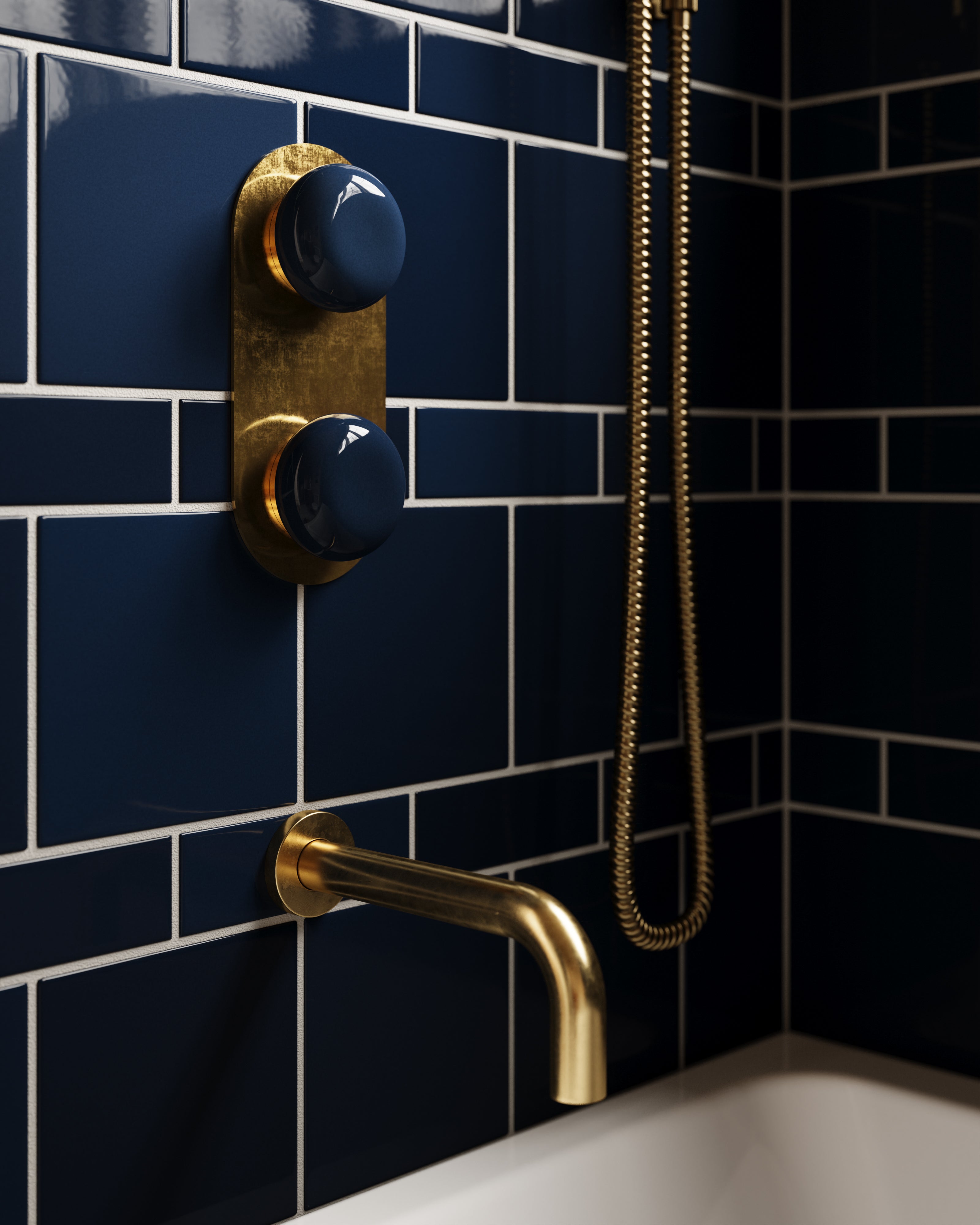 2x6 Original Ceramic Tile in Navy Blue Gloss