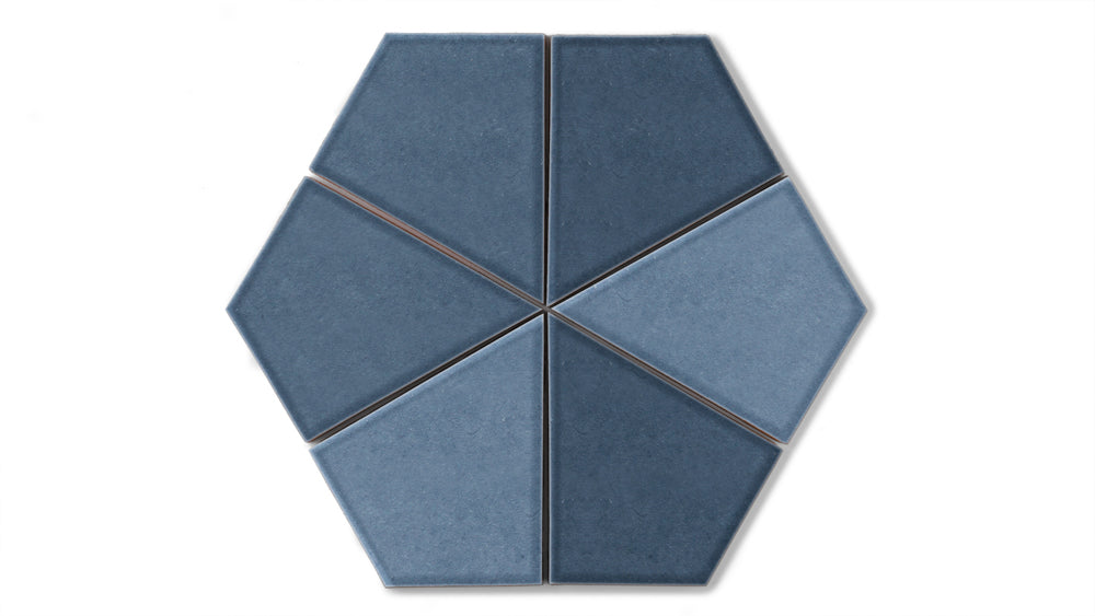 Hexite Original Ceramic Tile in Slate Blue Gloss