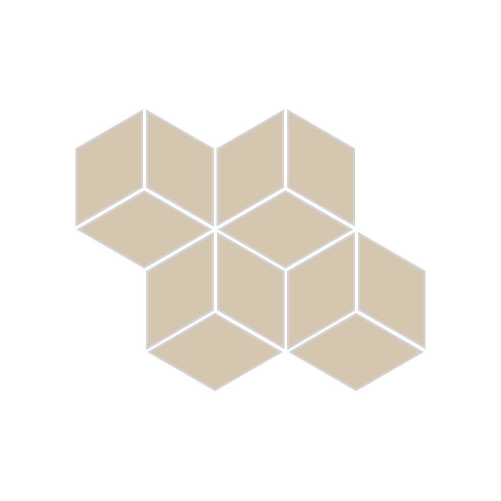 Small Diamond Sheeted - Escher Original Ceramic Mosaic Tile in Dolomite Gloss