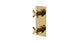 Flatiron Two Handle Wall Mount Shower Trim with Linear Cross Handles in Uncoated Polished Brass
