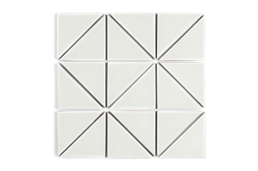 4" Triangle Original Ceramic Tile in Limewash Gloss