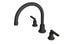 Emerson Two Handle Deck Mount Gooseneck Bath Trim with Classic Lever Handles in Matte Black