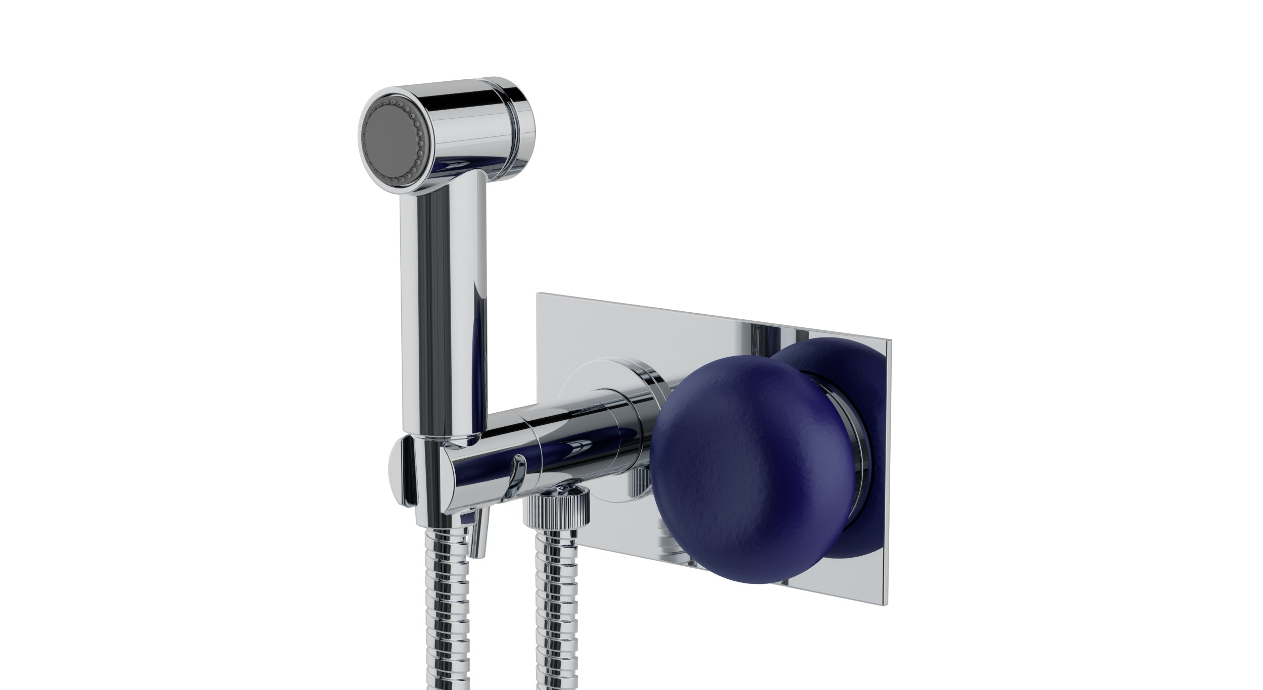 Foundry One Handle Wall Mount Bidet Trim with Pebble Ceramic Knob Handle