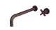 Flatiron One Handle Wall Mount 12" Lavatory Faucet with Linear Cross Handle in Architectural Copper