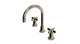 Emerson Two Handle Deck Mount Gooseneck Lavatory Faucet with Defined Cross Handles in Polished Nickel