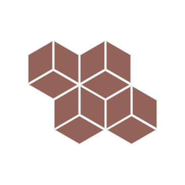 Small Diamond Sheeted - Escher Original Ceramic Mosaic Tile in Mauve Matte