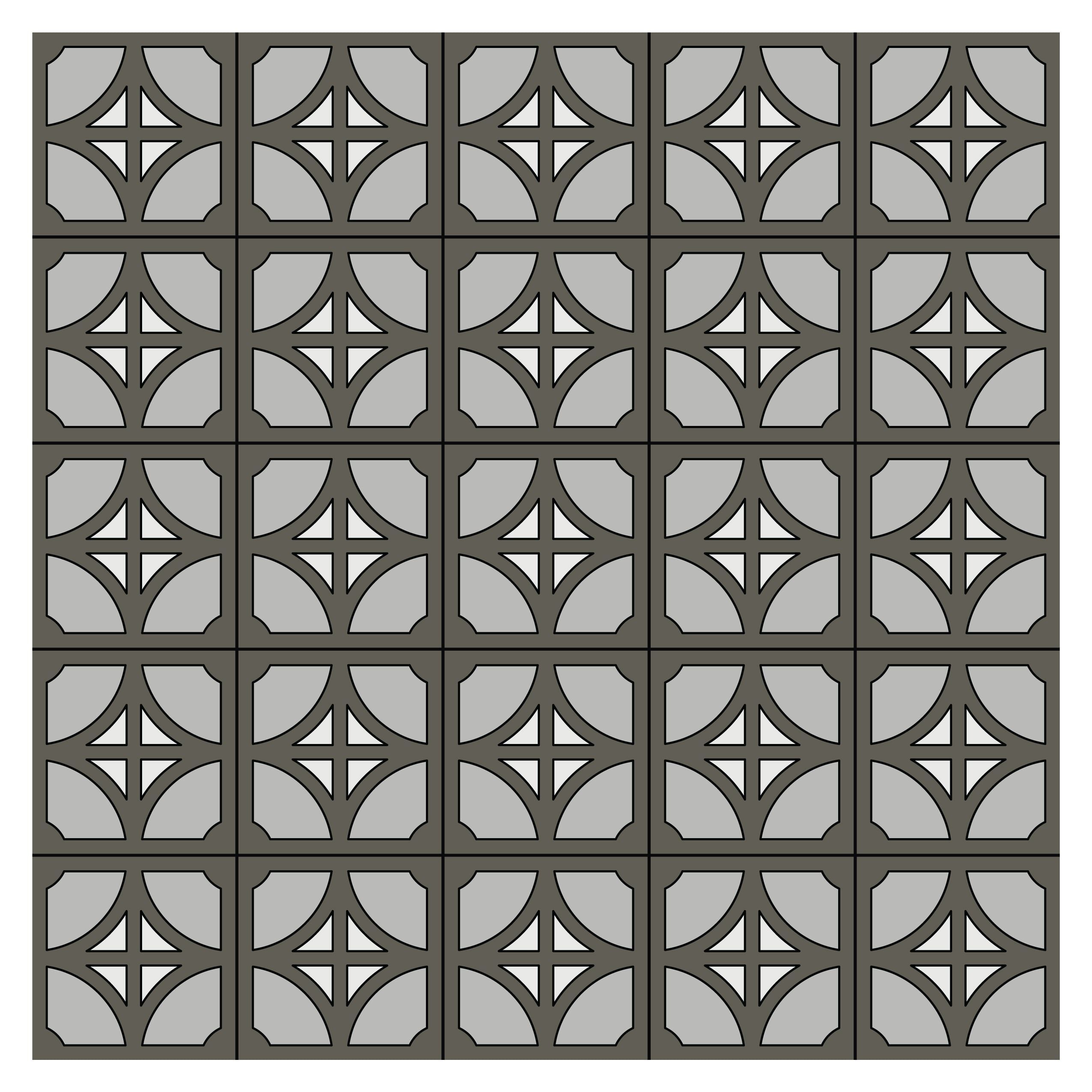 8x8 Handpainted Tile Denver in Grey Motif