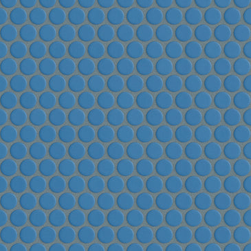 Penny Round Sheeted Original Ceramic Mosaic Tile in Aegean Sea Matte