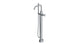 Flatiron One Handle Floor Mount Squaretop Bath Trim with Hand Shower and Linear Cross Handle in Satin Chrome